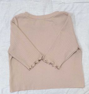 Crop Cream Color Top