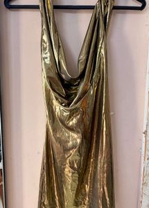 Gold Metallic Mini Dress