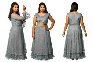 Elegant Grey Dress with Jacket
