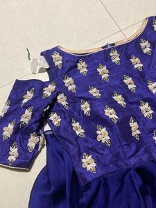 Blue Indo Western Gown
