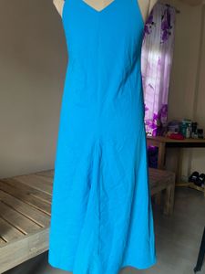 Turquoise Spaghetti Strap Maxi Dress