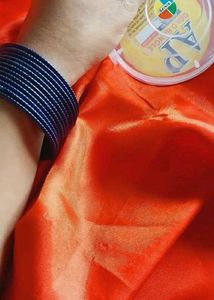 Navy Blue Glass Bangles - Stackable &amp; Stylish