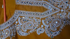 Elegant Mustard Embroidered Kurta