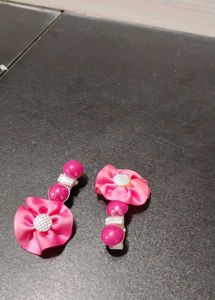 Pink Flower Hair Clips( pack of 3)