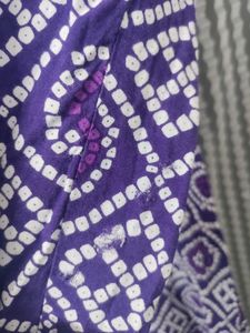 Purple Bandhani Print Kurti Ankle Length Pant Set