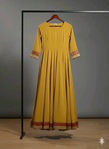 Mustard anarkali gown.💛