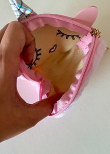 Cutest furry pink mini purse