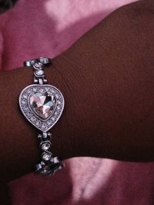 Steel Colour White Diamond Bracelet
