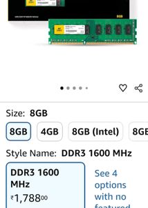 ant esports 8gb ddr3 ram stick 1600mhz