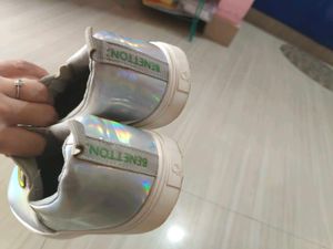 united Colors of Benetton metallic slip on Sneaker