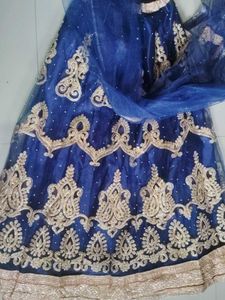 Blue Embellished Lehenga Choli Set