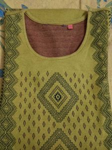 Patterned Olive T-Shirt