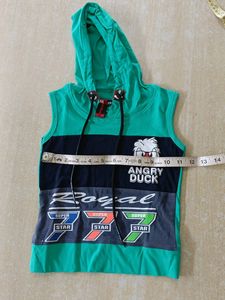 2 To 3 Year Boys SLEEVELESS HOODIE T-SHIRT 👕