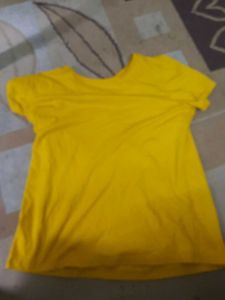 Yellow Casual T-Shirt Size- L