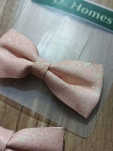 Pink Hair Bow Clips (Set of 2)