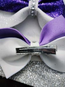 Sparkly Purple Hair Bows - Set of 3