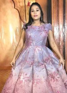 Elegant Lavender Floral Gown