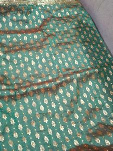Green &amp; Gold Embellished Saree.. Double Shade