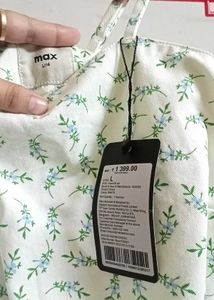 Max White Printed Denim Dress