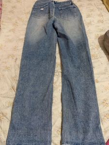 Distressed Light Wash Wide Leg Jeans