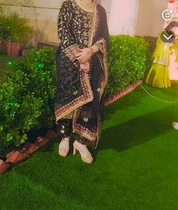 full dabka hand work suit with dupatta and trouser