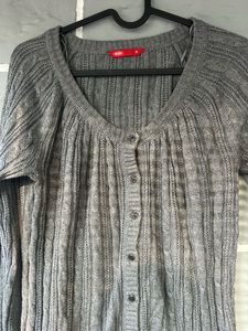 elle Gray Knit Cardigan