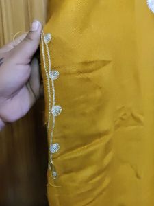 Embroidered Mustard Kurti
