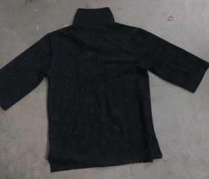 Black Top With Silver Embroidery