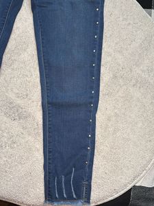 Westside Detailed Navy Blue Jeans