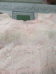 Elegant Peach Embroidered Anarkali
