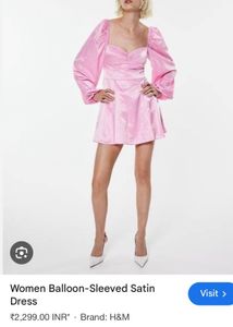 H&amp;M Divided Pink Satin Dress - Size L