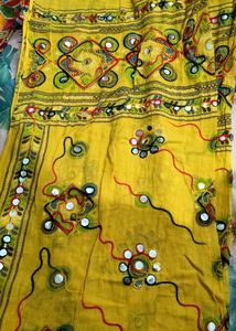 Yellow Embroidered Dupatta