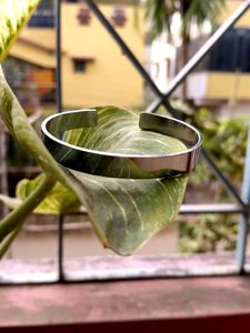 Silver Bangle Bracelet And Earring set