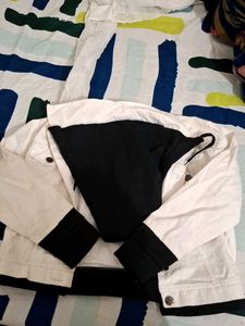 White Jacket with Black Hood