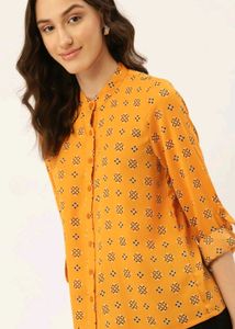 Dressberry Stylish Mustard Print Top