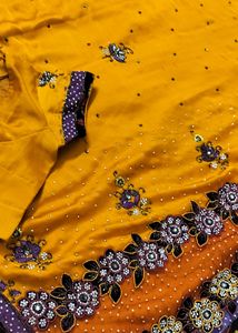 Mango Color Function Wear Saree.