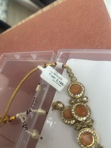Peach Kundan Mix Jewellery Set