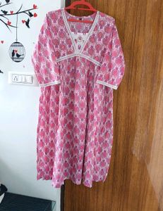 Pink Printed Kurta Set