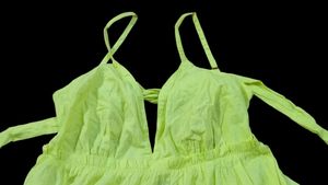 Lime frill tiered beach cami mini dress
