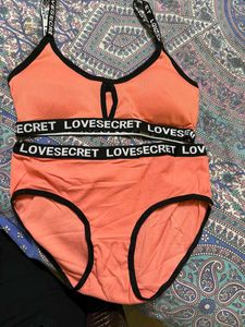 Cute Peach Lingerie Set