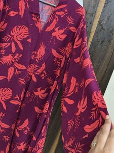 High Low Floral Print Tunic &amp; Pants Set