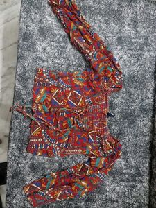 Boho Print Crop Top