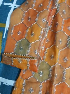 Orange Embroidered Salwar Kameez