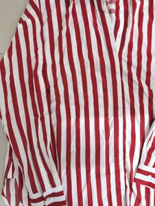 Women Classic Oversized Fit Striped Shirt