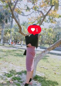 Combo Of Black Top And Pink Skirt .