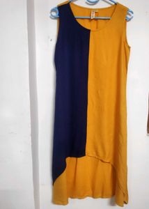 Anouk Color Block Sleeveless asymmetric Kurta