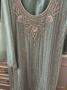 Elegant Mint Green Embellished Kurti Set