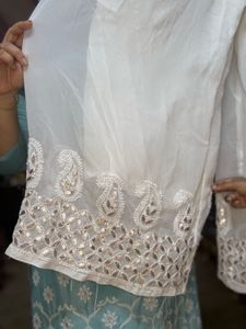 Lucknowi With Gotta Work Flaired Georgette Palazzo