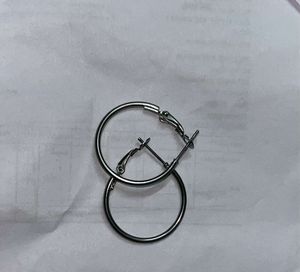 silver new hoops earrings