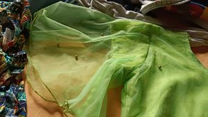 Green Tunic with Gold Beading